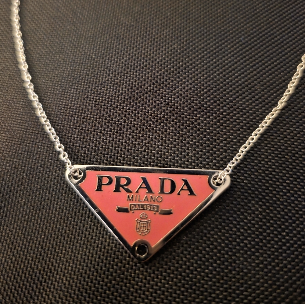 Prada Pink and Silver Necklace